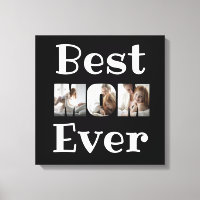 Modern Best Mom Ever 3 Photos Collage Black