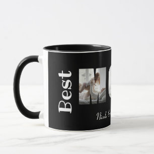 Modern Best Mom Ever 3 Photos Collage Black Mug