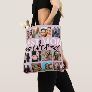 Modern Best Mom Ever Blush Pink Tote Bag