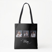 Modern Best Mom Ever Elegant Script Black 3 Photo