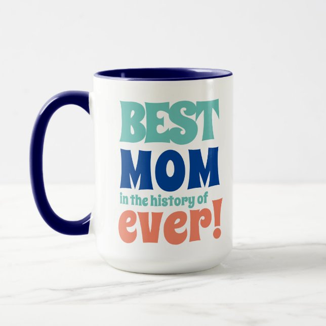 Modern Best Mom Ever Kids Name Mother's Day Gift Mug (Left)