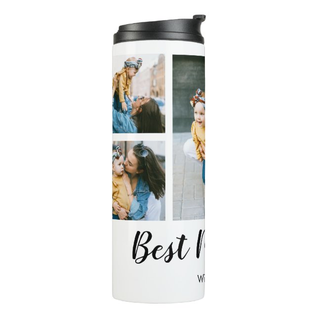 Modern Best Mom Ever Photo Collage Gift For Mom Thermal Tumbler (Rotated Left)