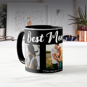 Modern Best Mom Ever photo collage instagram black Mug