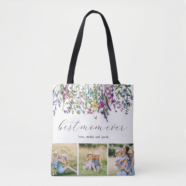 Modern Best Mom Ever Photo  Tote Bag (Front)