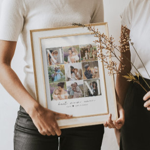 Modern Best Mum Ever Script 9 Photo Grid Collage Poster