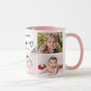 Modern Best Nana Custom Photo Collage Name Heart  Mug