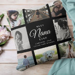 Modern Best Nana Ever Elegant Photo Collage Throw Pillow<br><div class="desc">For the Best Nana Ever in your life: a modern, trendy Instagram friendly family photo collage throw pillow with modern script typography and your personal name and message. Perfect gift for the wonderful grandmother in your life for Mother's Day, a birthday, or the holiday season! This is the elegant version...</div>