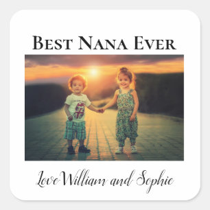 Modern Best Nana Ever Photo Square Sticker