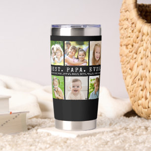 Modern BEST PAPA EVER 12 Photos Personalized Insulated Tumbler