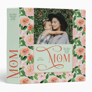  Modern Best Recipes Mom Photo Peonies Floral  Binder