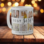Modern 'Best Sister Ever' Photo Collage Coffee Mug<br><div class="desc">Modern photo collage coffee mug featuring a photo collage made up of 14 pictures,  the text 'Best Sister Ever' in elegant calligraphy script,  a beautiful sister quote that can be customized. This mug makes a beautiful keepsake gift for your sister on Birthdays or Christmas.</div>