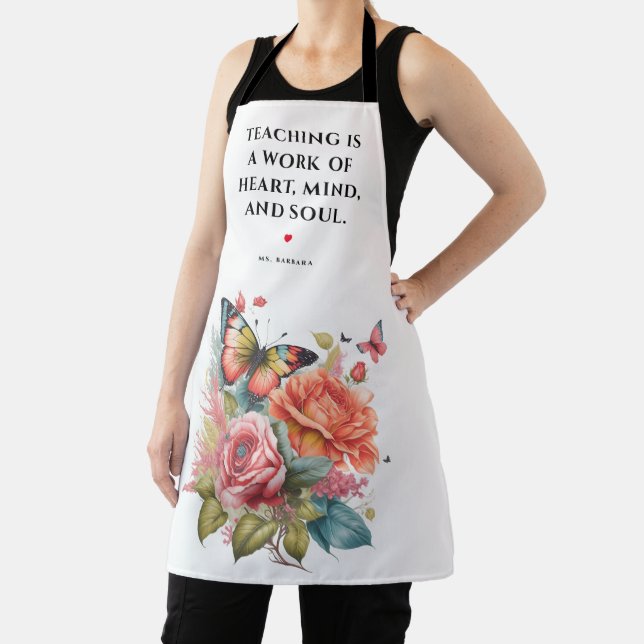 MODERN BEST TEACHER EVER TEACHING HEART MIND SOUL APRON (Insitu)
