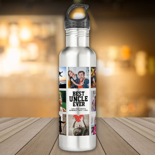 Modern BEST UNCLE EVER Photo Collage Cool 710 Ml Water Bottle