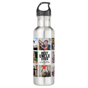 Modern BEST UNCLE EVER Photo Collage Cool 710 Ml Water Bottle