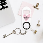 Modern Best Wedding Planner Minimalist Pink Heart  Keychain Bottle Opener<br><div class="desc">Toast to the best wedding planner with our Modern Minimalist Pink Heart Keychain Bottle Opener. Featuring sleek black and white minimalist calligraphy and a blush pink heart accent, this personalized keepsake is perfect for the chaos coordinator or maid of honour. Add their initials for a thoughtful touch and say thank...</div>
