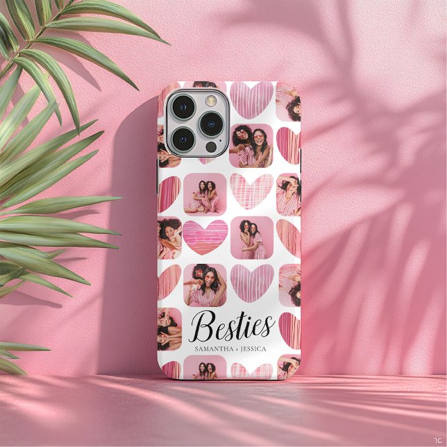 Modern Bestie 6 Photo & Heart Collage  Case-Mate iPhone Case (Creator Uploaded)