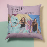 Modern Bestie Quote Photo Personalized BFF Throw Pillow<br><div class="desc">Modern Best Friends Quote BFF Throw Pillow - Friends are the family we choose for ourselves. This pillow is the perfect tribute when sometimes life gets too busy, but you want your bestie to know that you will always be there for them! This print features one main photo of you...</div>