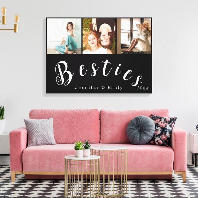 Modern Besties Photo Collage – Custom Canvas Print (Insitu(LivingRoom))