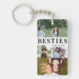 Modern Besties Photo Collage – Cute & Custom Gift Keychain