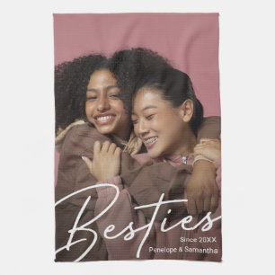 Modern Besties Photo Gift Kitchen Towel