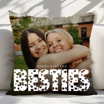 Modern  Besties Photo Gift Throw Pillow<br><div class="desc">The Modern Hearts Typography Photo Besties Gift Throw Pillow is a chic and personalized home accessory, celebrating the unbreakable bond between best friends. Featuring elegant modern script text and a customizable photo space, this pillow lets you showcase a favourite memory with your bestie. Made from soft, high-quality fabric, it’s perfect...</div>