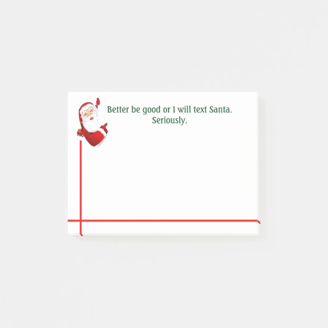 Modern Better Be Good for Christmas Post-it Notes (Front)