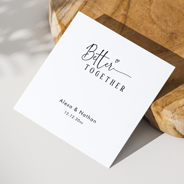 Modern Better Together Heart Personalized wedding Napkin (Modern Monogram Personalized wedding napkins )