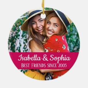 Modern BFF photo Best friends forever trendy Ceramic Ornament