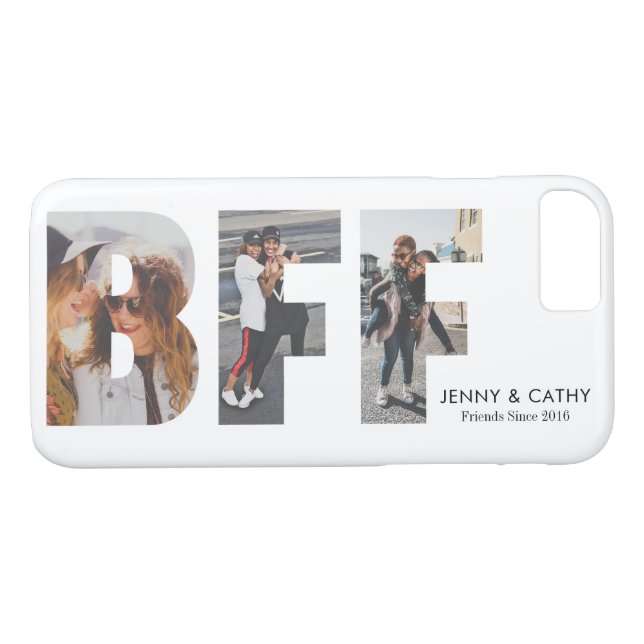 Modern BFF Photo Collage Best Friends Friendship Case-Mate iPhone Case (Back (Horizontal))