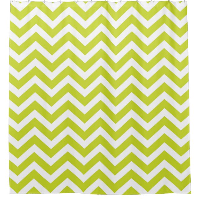 Modern Big Chevron Stripes Lime Green and White (Front)