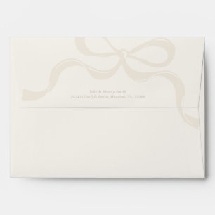 Modern Big Cream Bows & Ribbons Pre Addressed Envelope