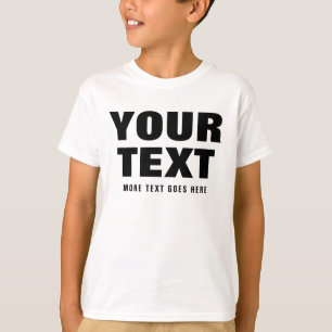  Modern Big Font Words Kids Boys Custom Template T-Shirt