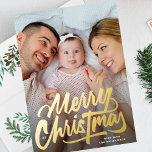 modern BIG GOLD SCRIPT Merry Christmas Foil Holiday Card<br><div class="desc">Real Foil Christmas Holiday Cards - Fully Editable and Customizable
*Please contact me for any design questions</div>