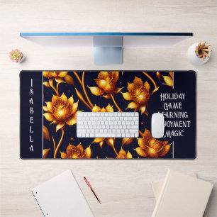 Modern Big Luxury Gold Rose Collection Desk Mat