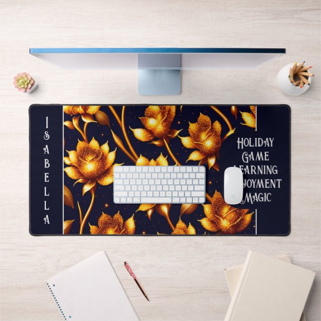 Modern Big Luxury Gold Rose Collection Desk Mat (Office 1)