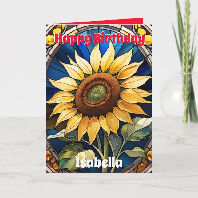 Modern Big Unique Elegant Sunflower Collection Card (Front)