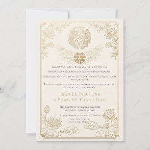 Modern Bilingual Vietnamese English QR Wedding Invitation