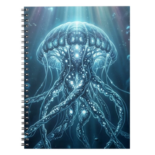 "Modern Bioluminescent Jellyfish Professional Busi Notebook (Front)