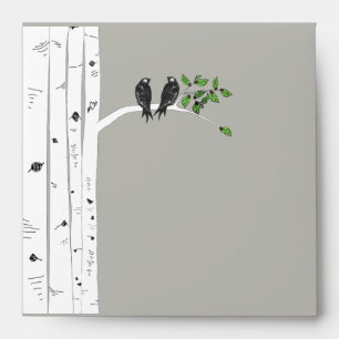 Modern Birch Tree Wedding Square Envelopes