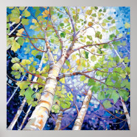 Modern Birch Trees Forest