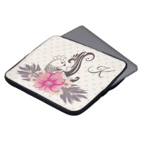 Modern Bird and Flora Dotty Monogrammed