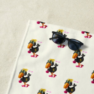 Modern Bird Beach Towel Funny