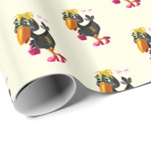 Modern Bird Funny Wrapping Paper - Customizable
