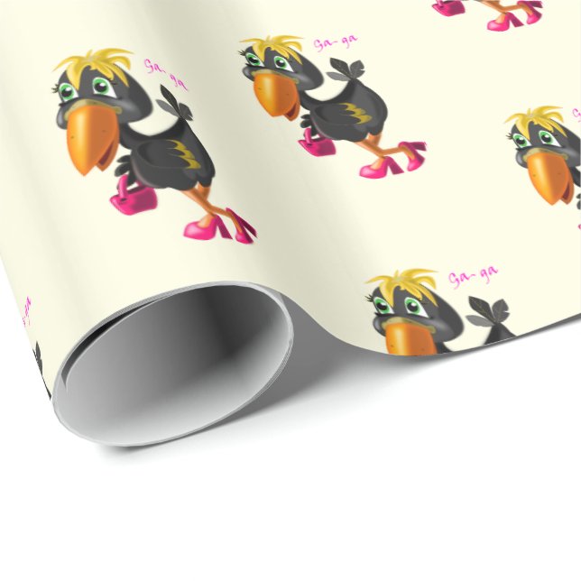 Modern Bird Funny Wrapping Paper - Customizable (Roll Corner)
