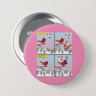 Modern Bird Mating Calls Comic 3 Inch Round Button