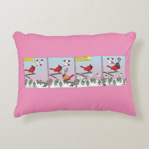 Modern Bird Mating Calls Comic Accent Pillow