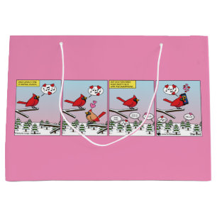 Modern Bird Mating Calls Comic Large Gift Bag
