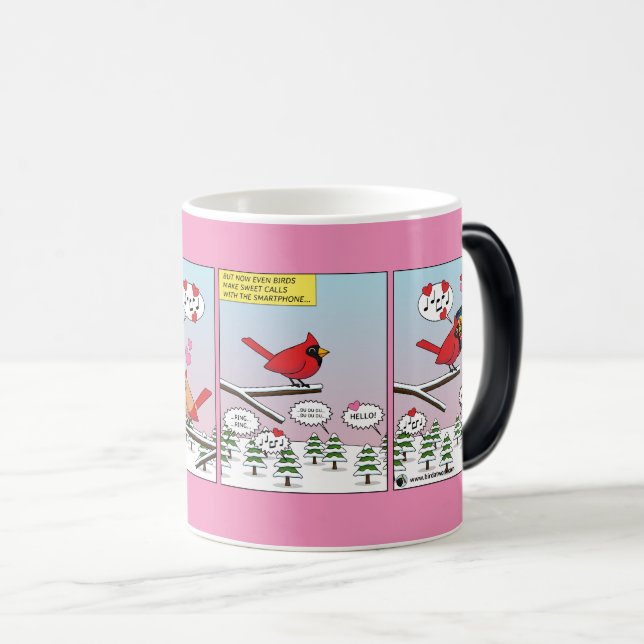 Modern Bird Mating Calls Comic Magic Mug (Front Right)