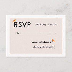Modern Birdcage Wedding RSVP Card - Orange