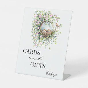 Modern Birds and Flowers Wedding Cards & Gifts     Pedestal Sign